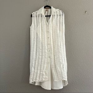 Glory Ang white lace rhinestone button down dress SZ 6